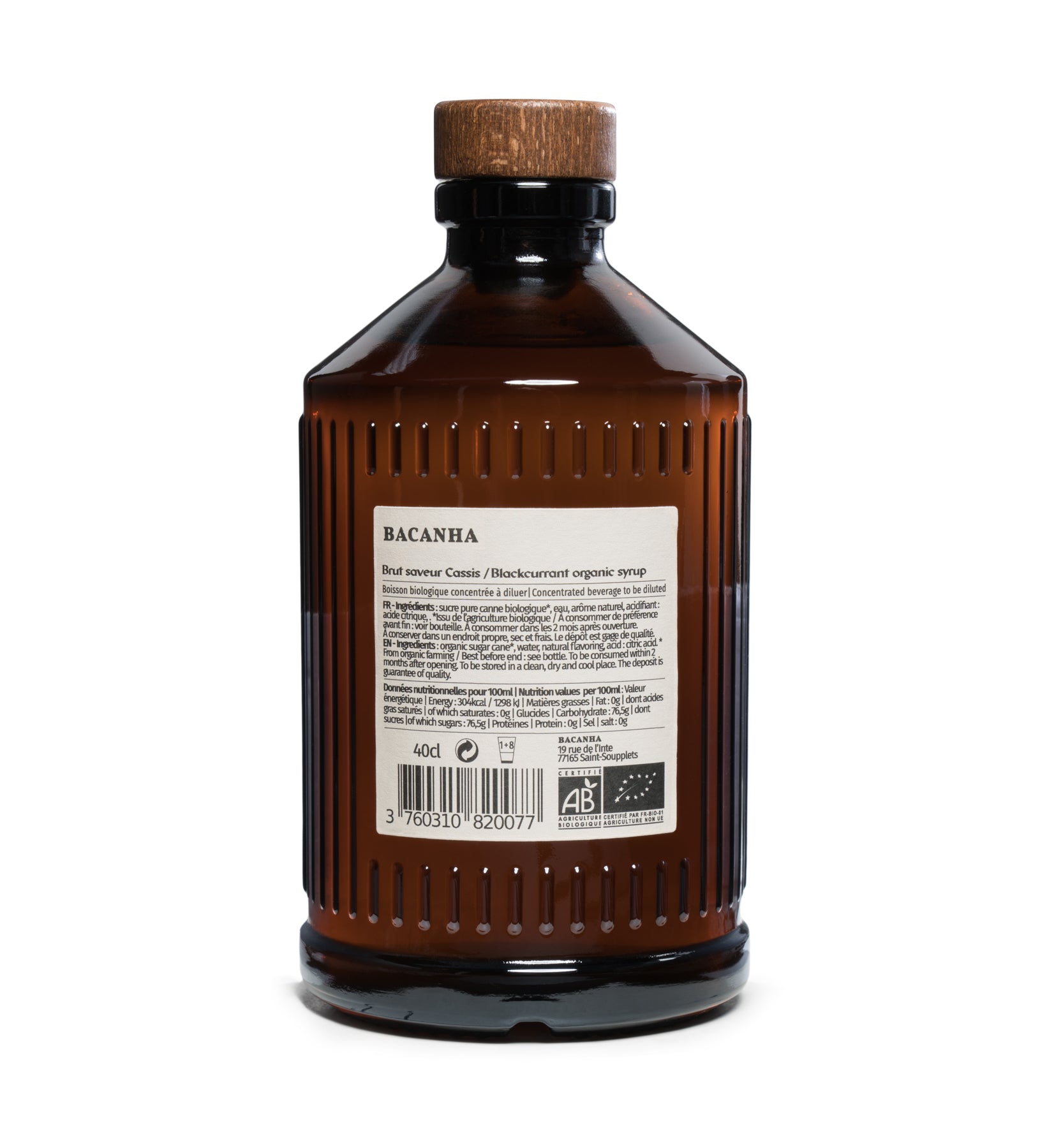 Sirop Cassis Brut - Biologique - 400ml