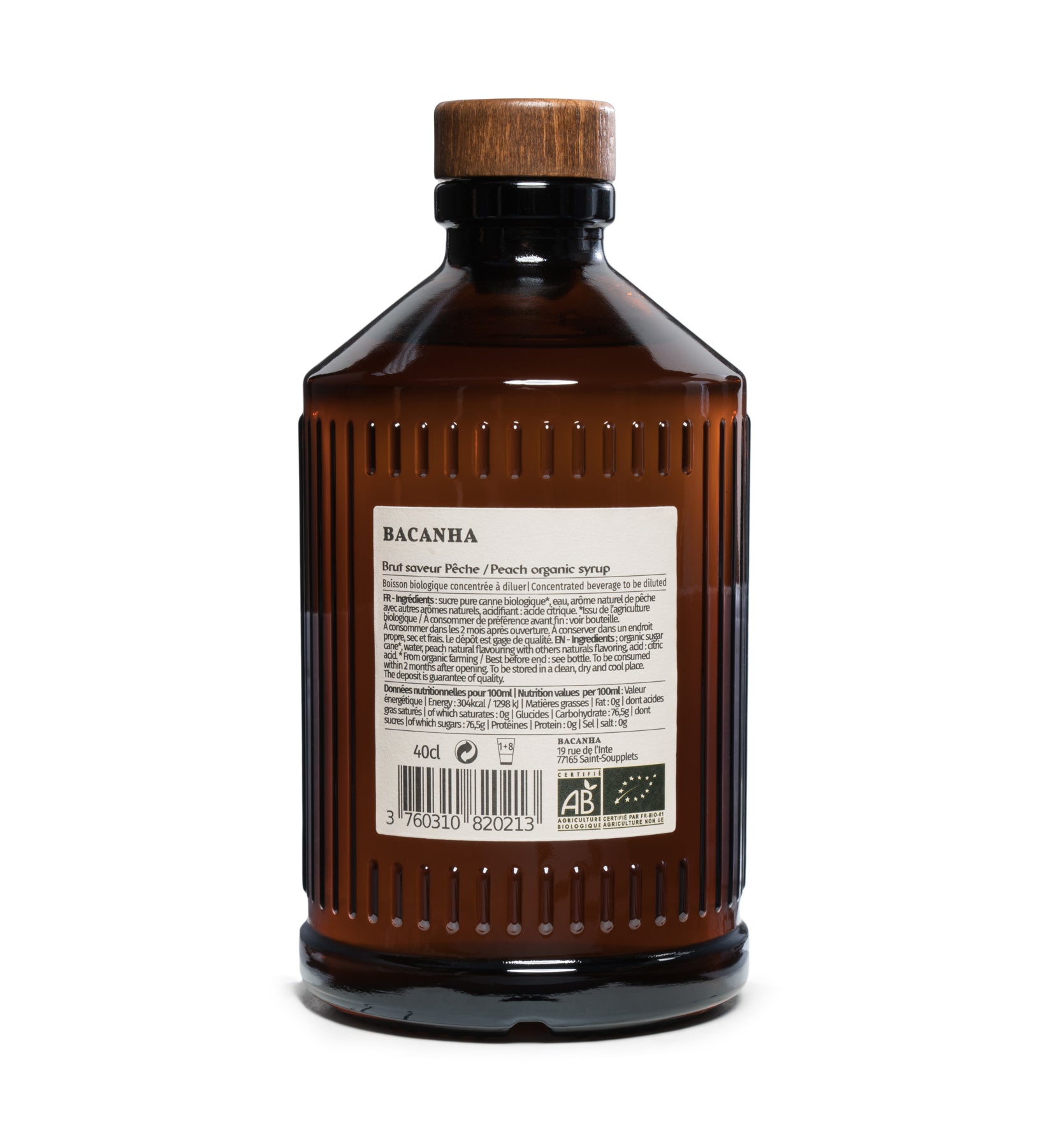 Sirop Saveur Pêche Brut - Biologique - 400ml